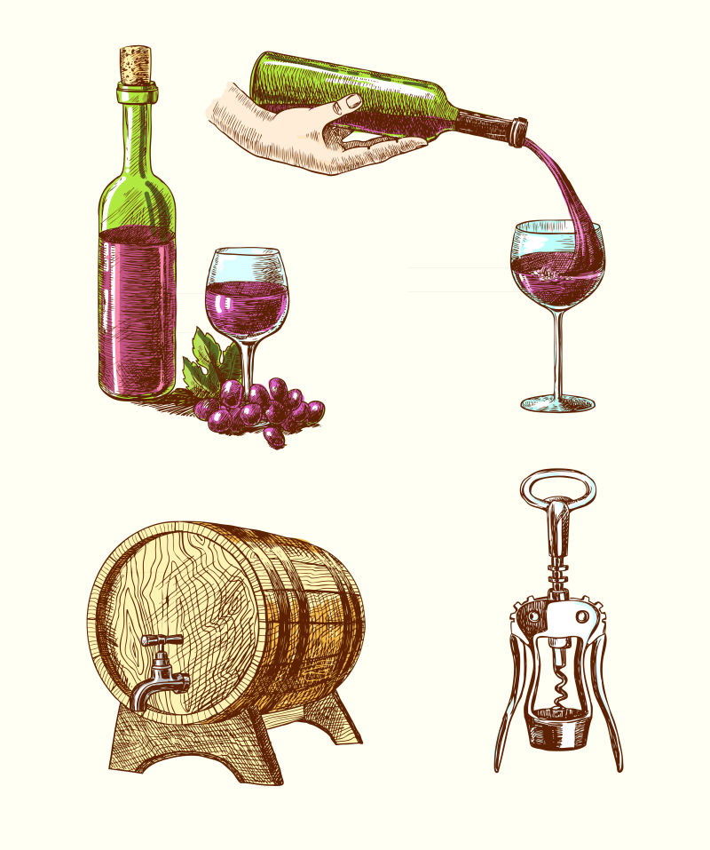 葡萄酒和橡木桶