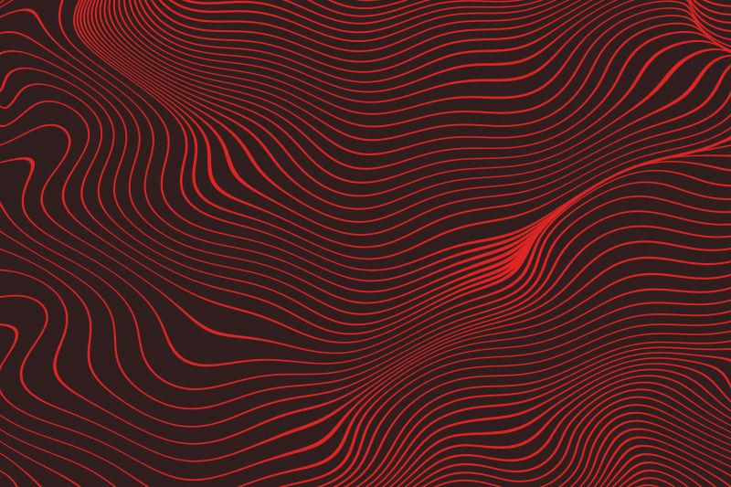 红色抽象波形背景