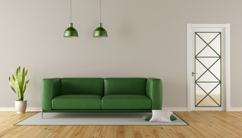 简约的绿色沙发客厅装修