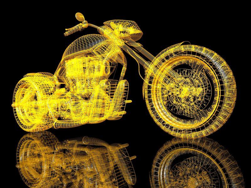 黄金三维摩托车