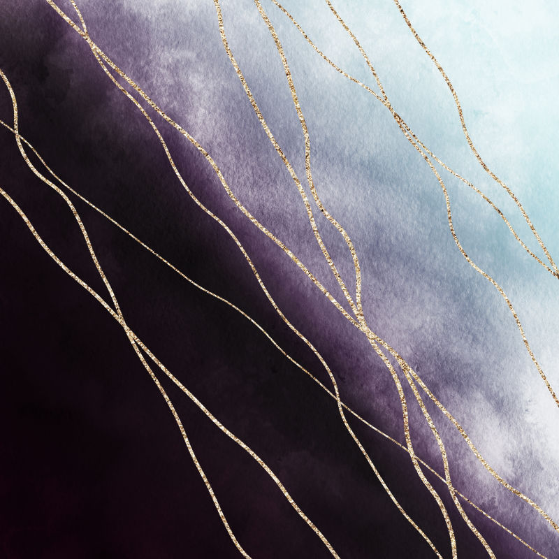 抽象紫色渐变的装饰金线背景