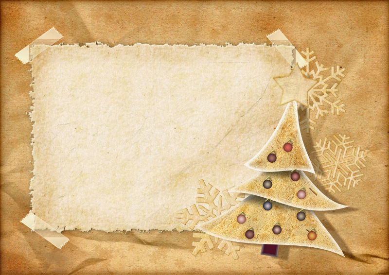 圣诞节背景的空白卡片