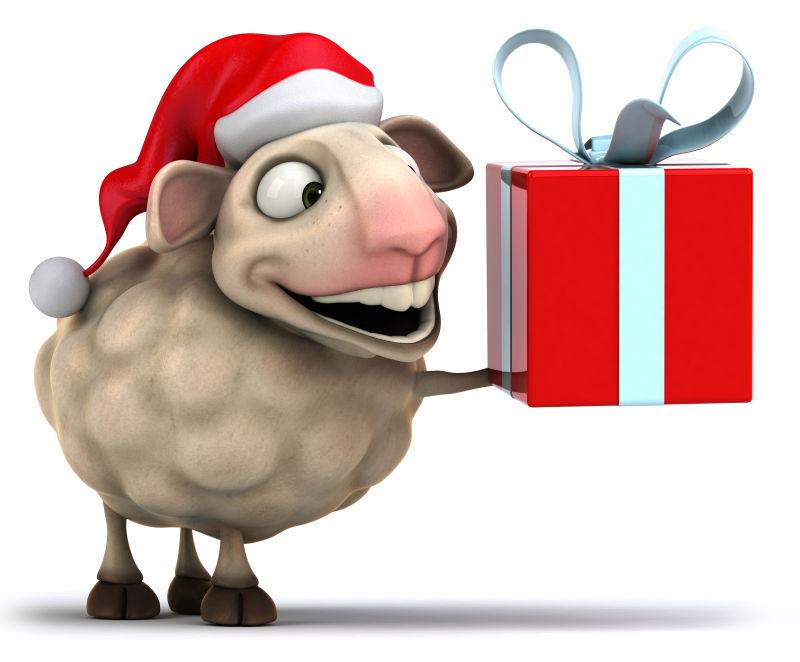 3D小羊和圣诞礼物