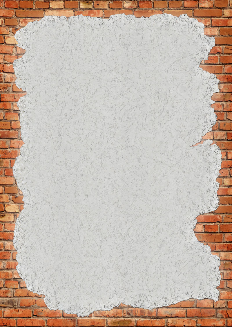 砖墙中的长方形图纸