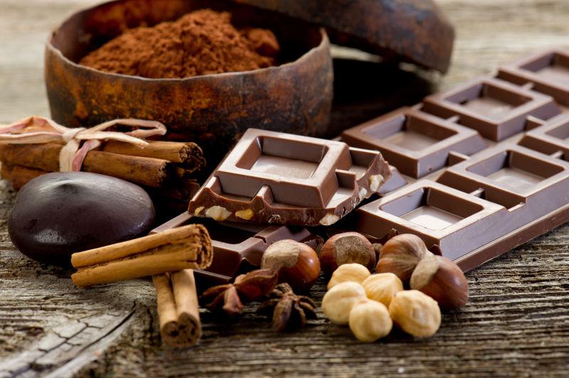 巧克力和巧克力成分与ingredients