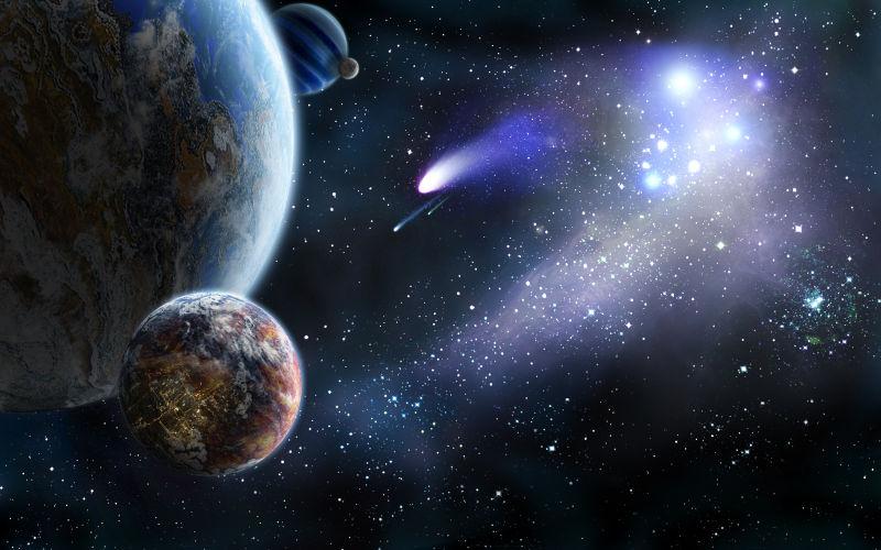 太空彗星攻击和平行星