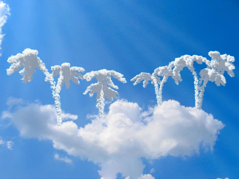 椰子树形状的白云