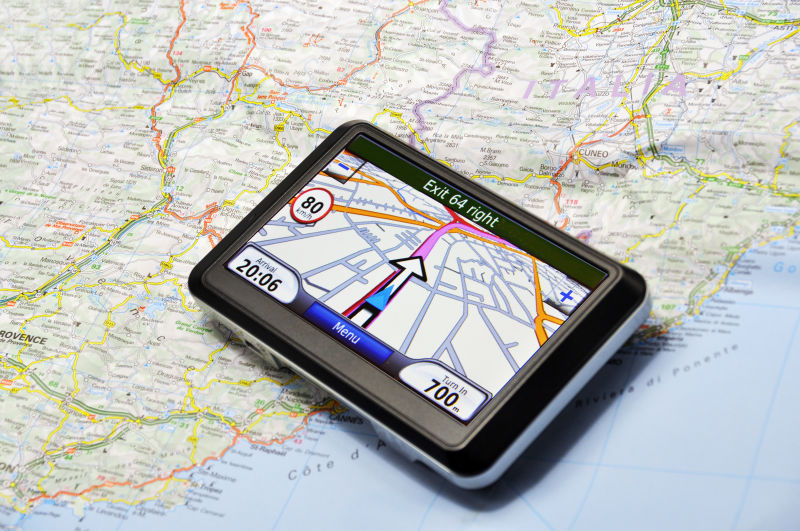 地图上的卫星导航GPS导航