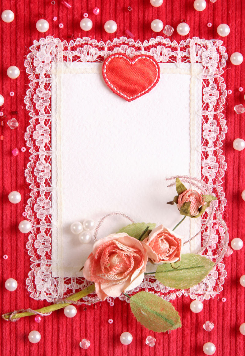 玫瑰装饰的现代浪漫情人节背景