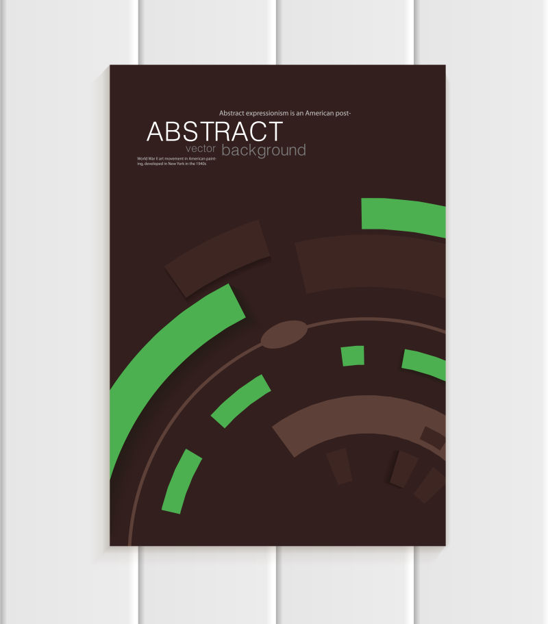 抽象矢量棕色绿色几何创意宣传册设计