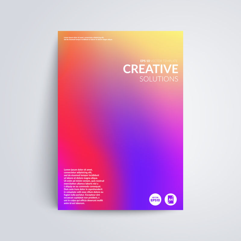 矢量的彩色宣传册封面设计