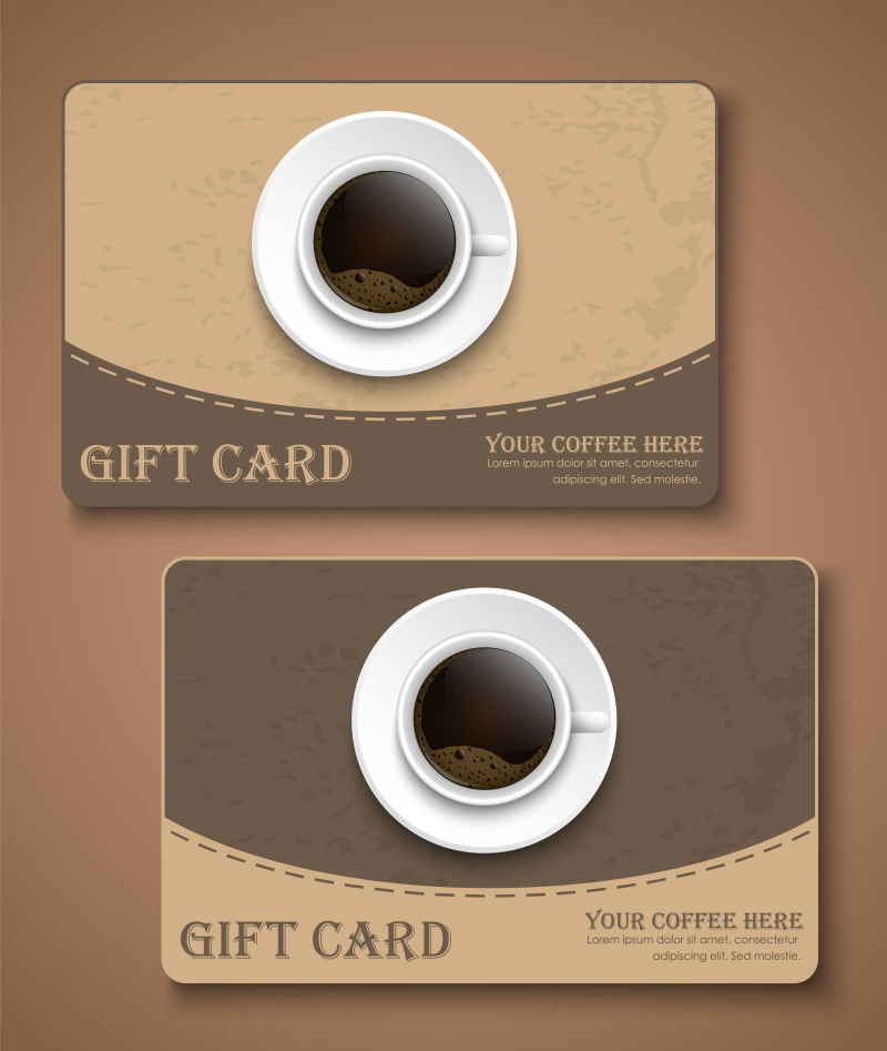 咖啡礼品卡矢量设计