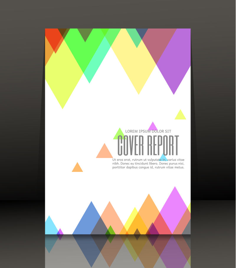 矢量彩色商业报告封面设计