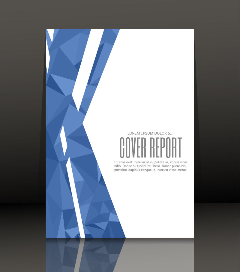 蓝色和白色矢量商业报告设计