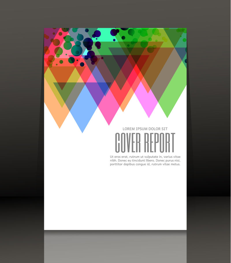 彩色白色背景的矢量报告封面设计