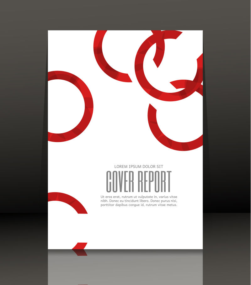 矢量红色和白色商业报告封面设计