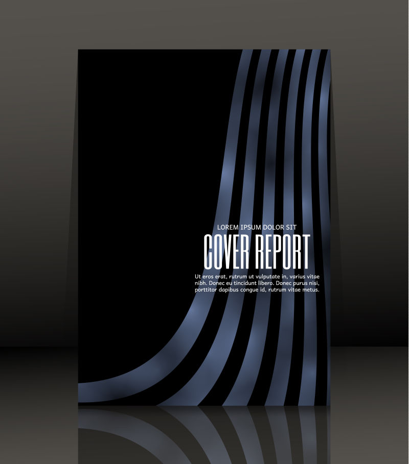 黑色商业报告封面设计矢量