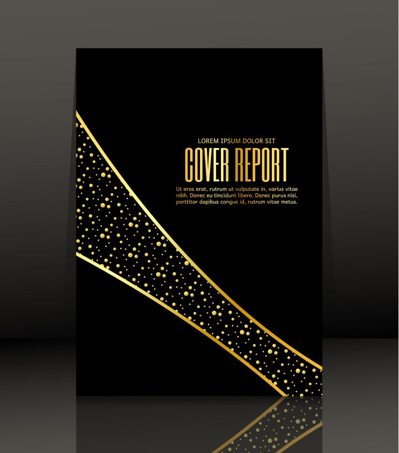 矢量黑色和金色公司商业报告封面设计