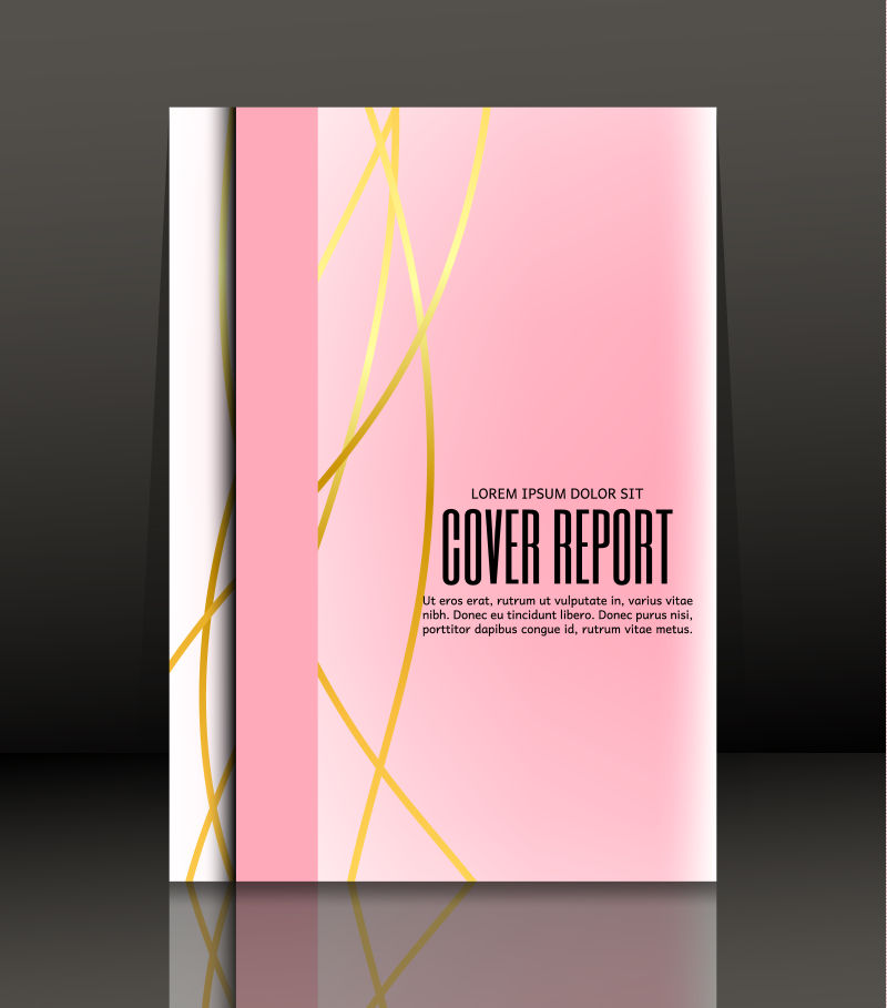 粉色矢量商业报告设计
