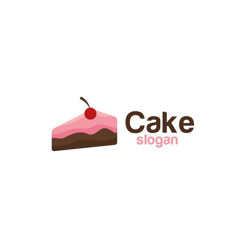 粉色奶油蛋糕标志矢量图