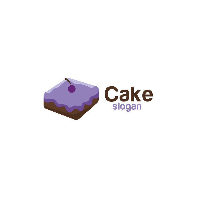 蓝莓蛋糕标志矢量图