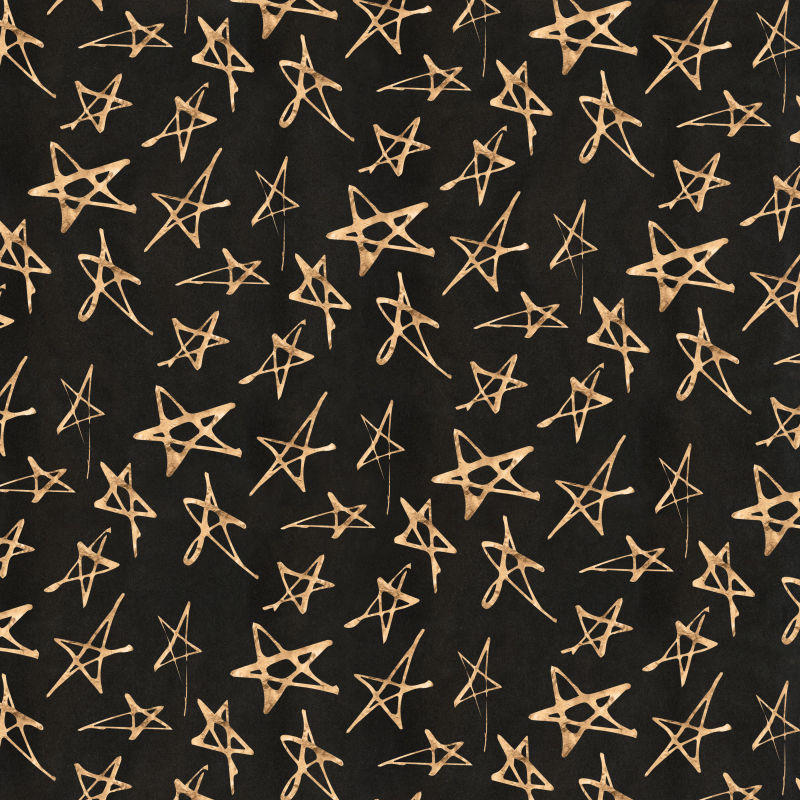 黑色背景中的金色星星矢量图