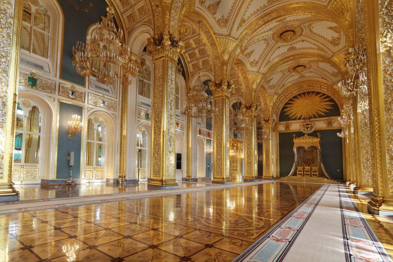 在莫斯科展示了克里姆林宫的内部视图