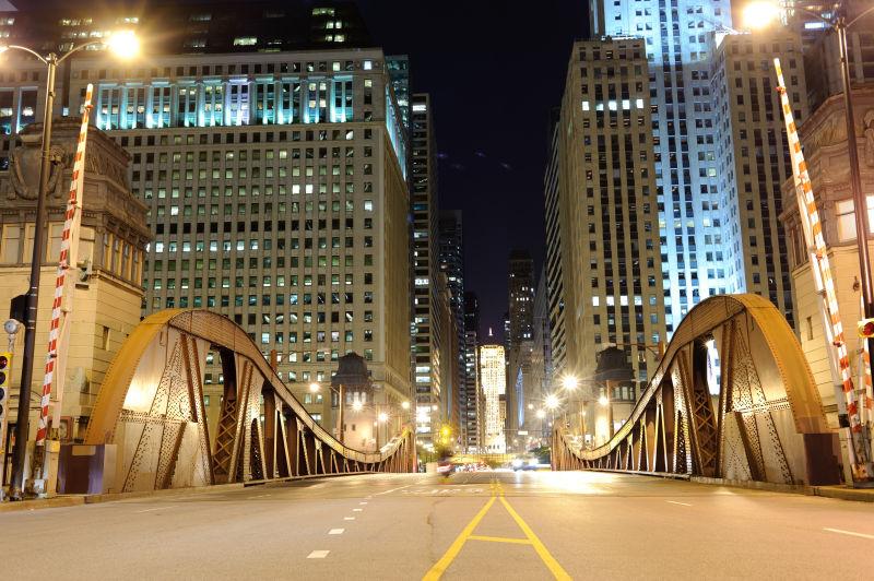 芝加哥市中心一座桥