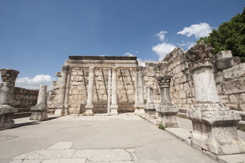 以色列的Capernaum古代犹太教堂遗址