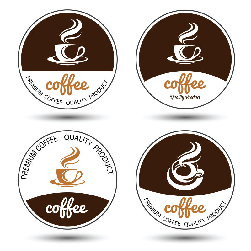 矢量的创意咖啡标签设计