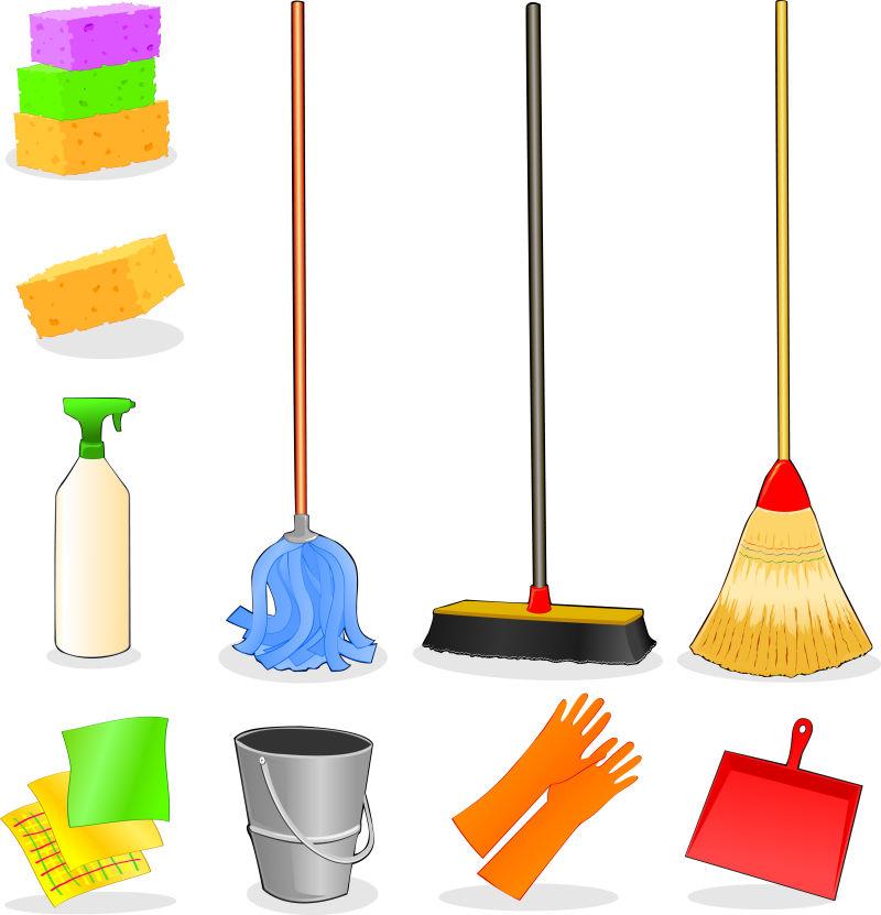 矢量家庭清洁工具图标