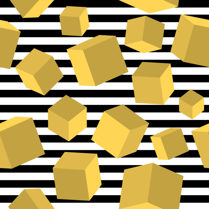 抽象矢量黄色立体几何元素的现代背景