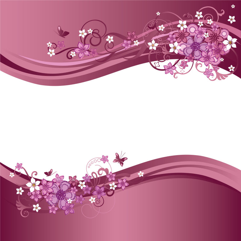 粉色花边矢量插图