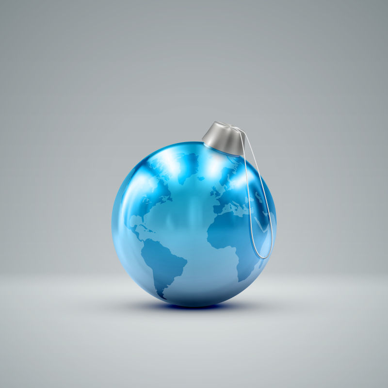 蓝色地球模型圣诞球