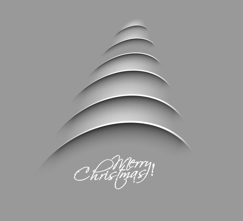 灰色创意圣诞树设计矢量背景