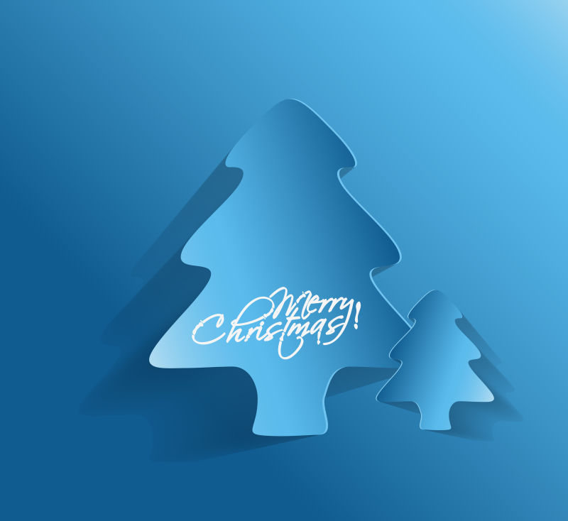 矢量创意蓝色圣诞树背景设计