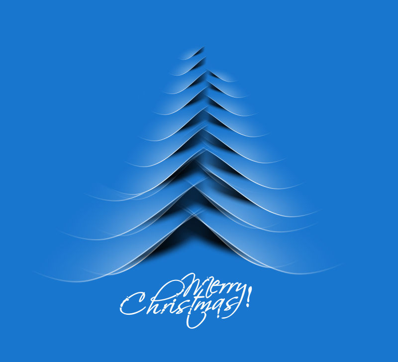 矢量蓝色创意现代圣诞树背景