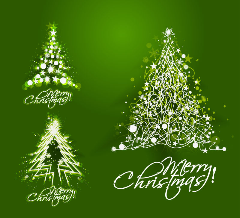 创意现代圣诞树插图设计矢量背景
