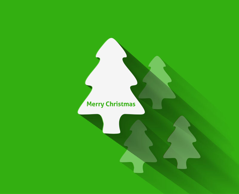 现代圣诞树设计矢量插图