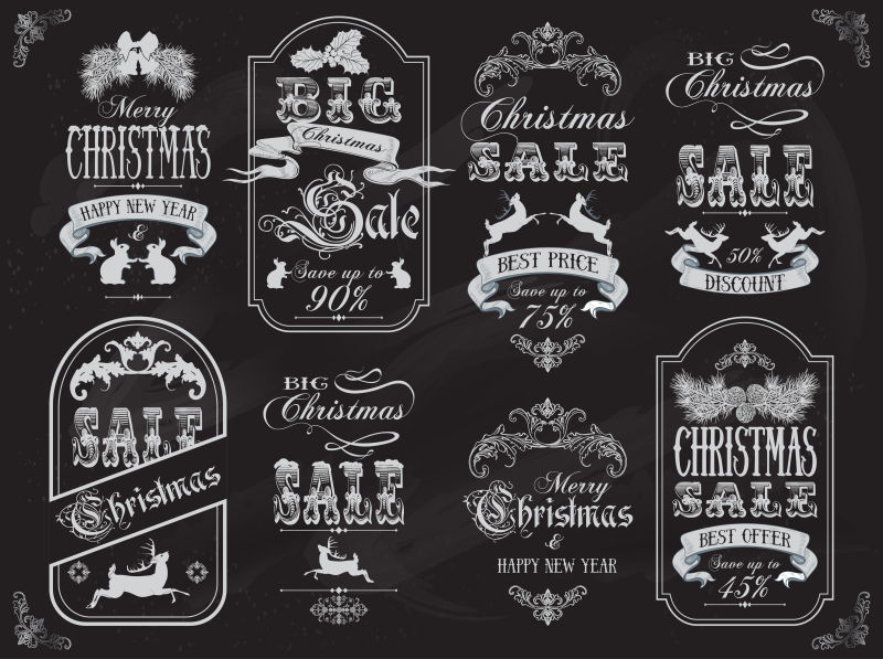 矢量创意圣诞促深销标签设计图