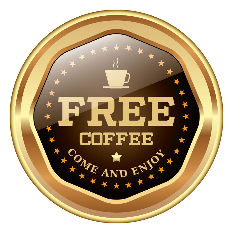 免费咖啡棕徽标矢量