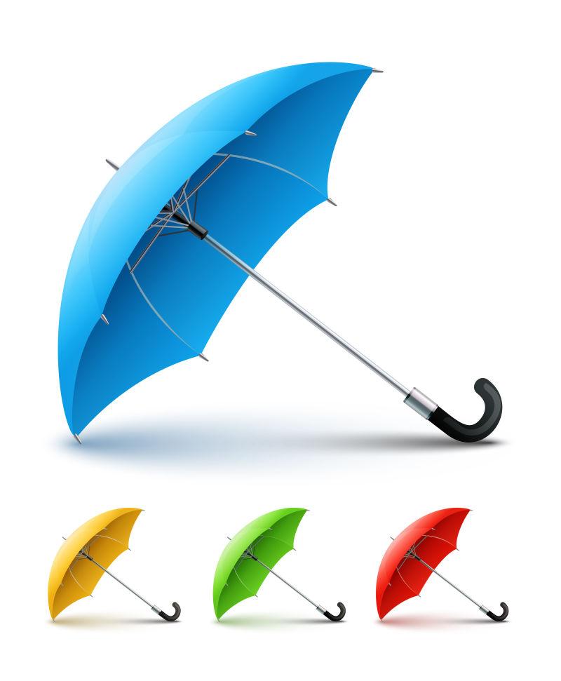 四种颜色的矢量雨伞