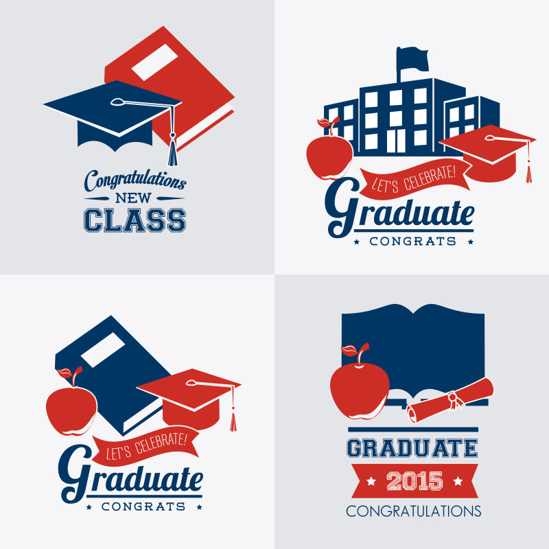 矢量毕业教育logo设计图