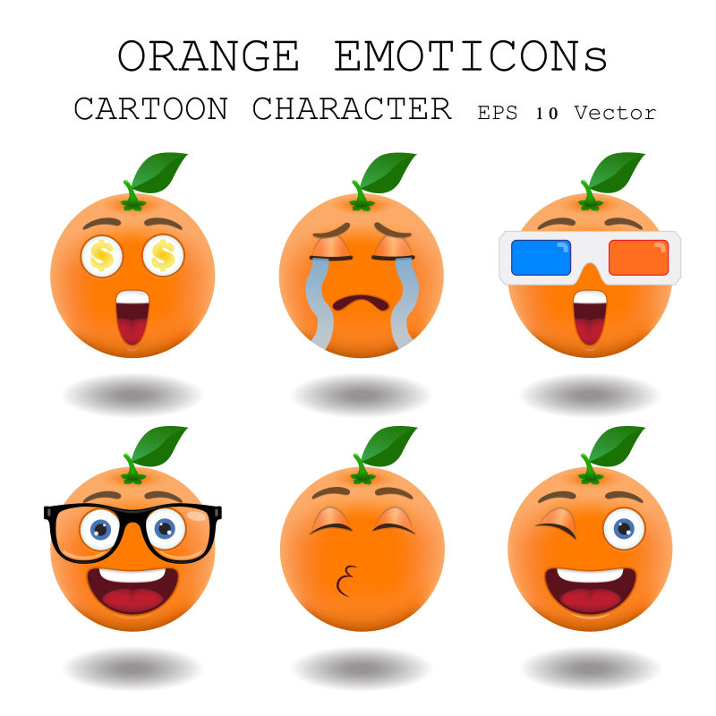 橙子样子的表情矢量