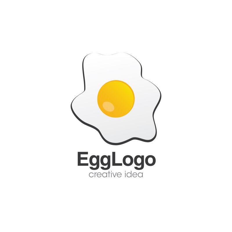 创意煎蛋logo设计矢量图