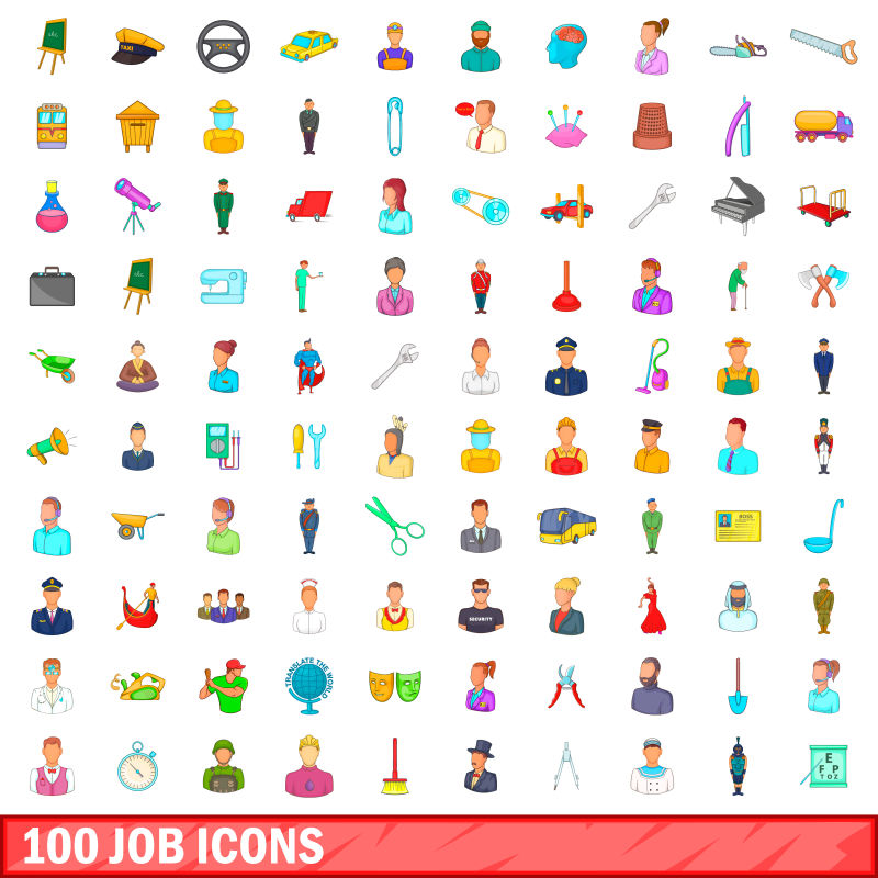 100种卡通人物矢量图标