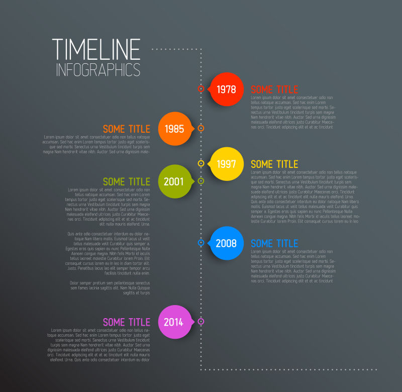矢量现代彩色抽象时间信息图表设计