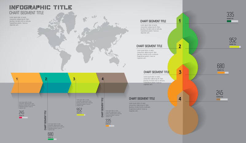 矢量彩色现代商业信息图表设计