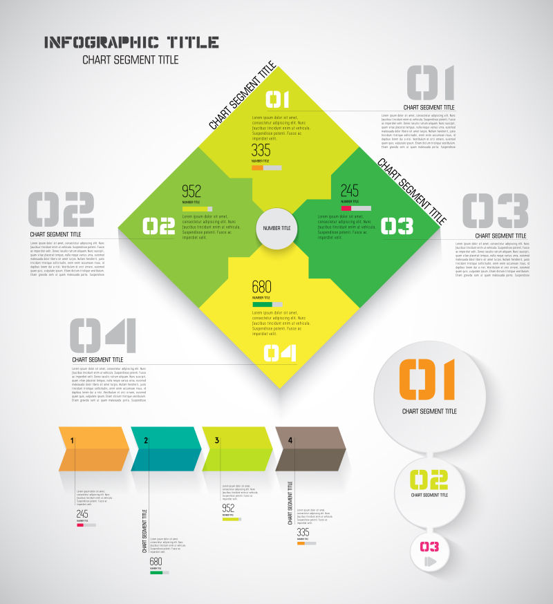 矢量彩色创意现代信息图表设计