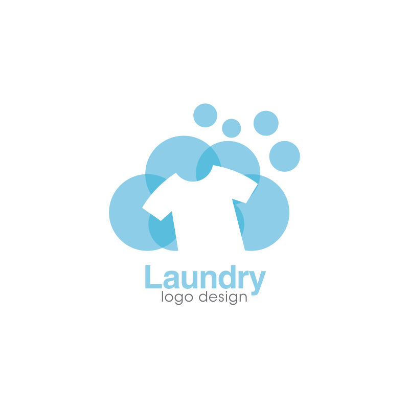 抽象创意洗衣店概念的矢量标志设计